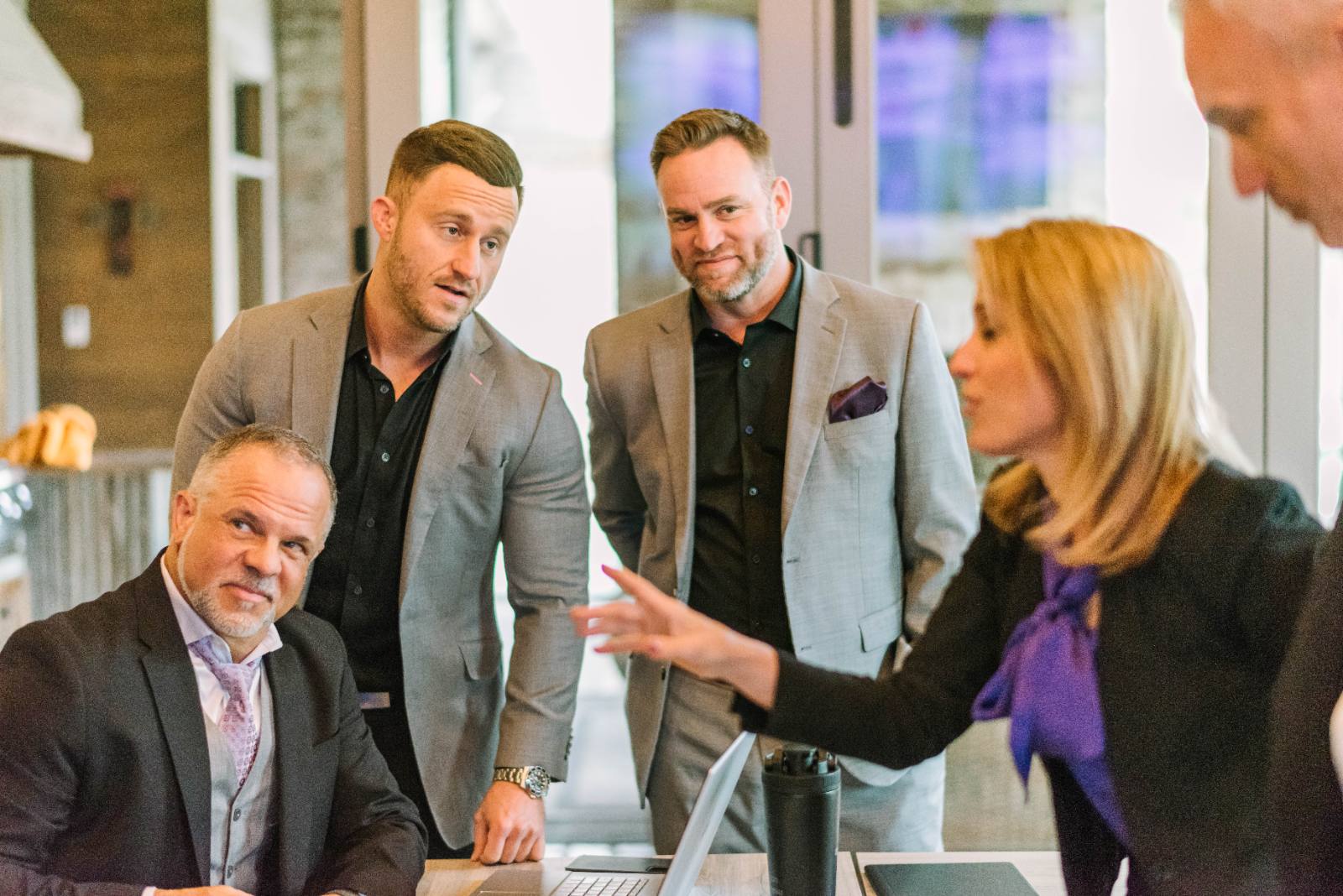 A leadership team in a working session